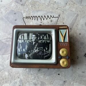 Vandor 1999 Elvis Presley Tin Metal Television Collectible Lunch Box